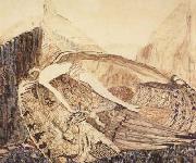 Vasily Surikov The Fallen Demon,on the death of Mikhail Vrubel (mk19) oil on canvas